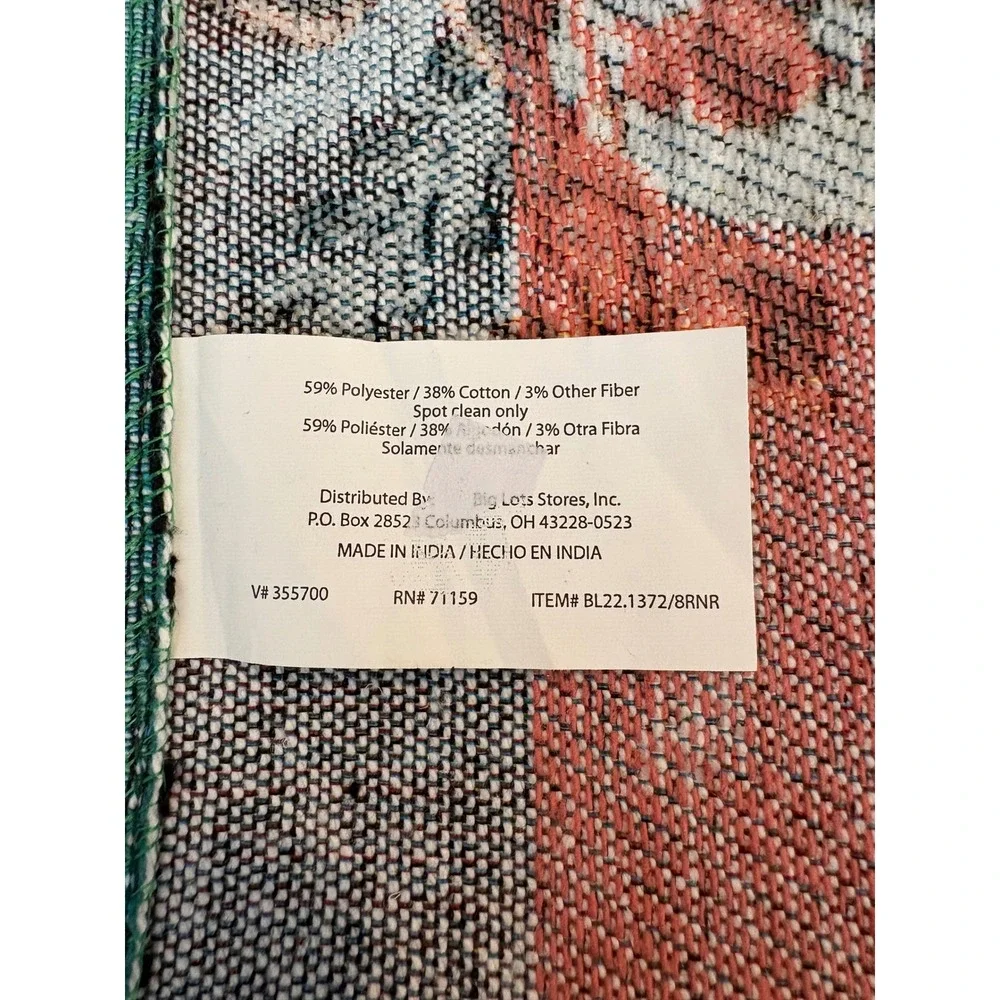 Big Lots Thankful Pumpkin Woven Tapestry Table Runner 13x70 Fall Thanksgiving